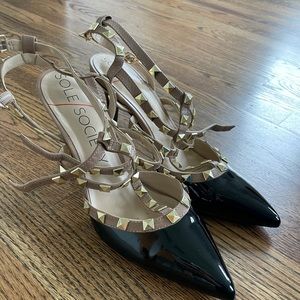 Sole Society Tiia Studded T-Strap Pumps